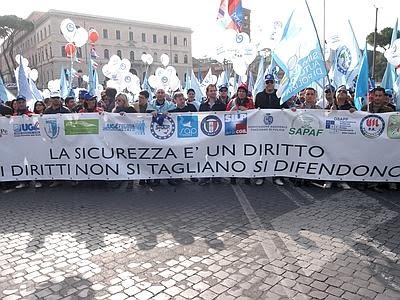 Roma 28 ottobre 2009 : manifestazione dei sindacati di Polizia