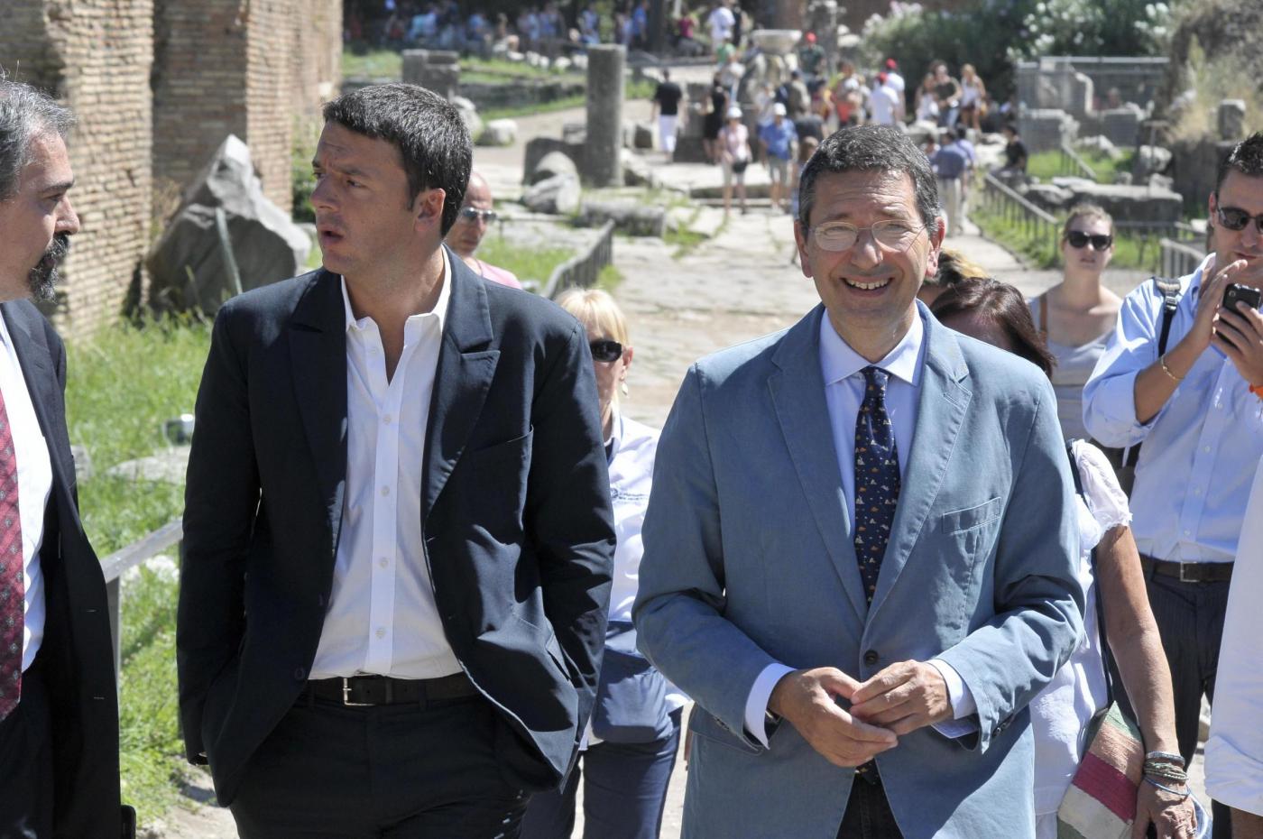 Marino e Renzi visitano i Fori Imperiali