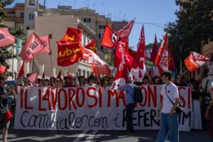striscione referendum